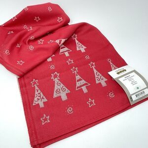 Ekelund Julegran Christine Rechl Christmas Red Woven Cotton Runner 14x56” NWT